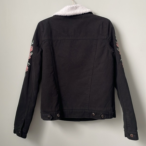 Twik Black Denim Jacket with Fuzzy Collar - Picture 7 of 10
